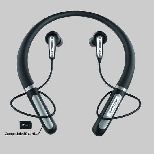 Sports Neckband – Wireless Bluetooth Neckband with Sweat-Resistant Design,Built-in Mic & Long Battery Life