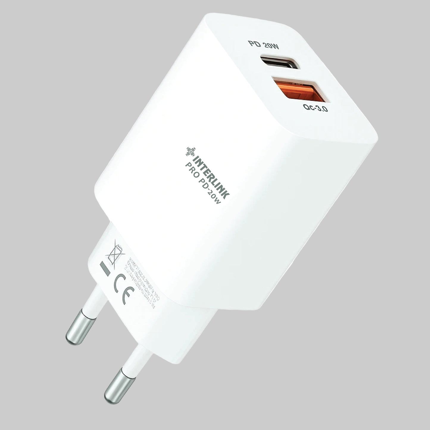 PRO PD Adapter 20W 3.0A – Dual Port Fast Charger with USB & Type-C Output