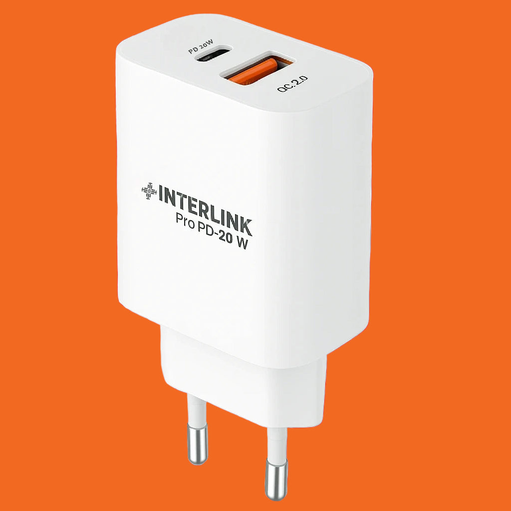 PRO PD Adapter 20W 3.0A – Dual Port Fast Charger with USB & Type-C Output