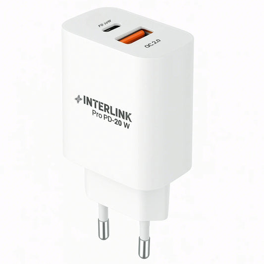 PRO PD Adapter 20W 3.0A – Dual Port Fast Charger with USB & Type-C Output