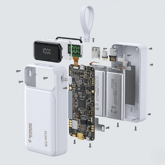 Nitro 30000mAh Power Bank – 22.5W Fast Charging, PD Support, Built-in Cables