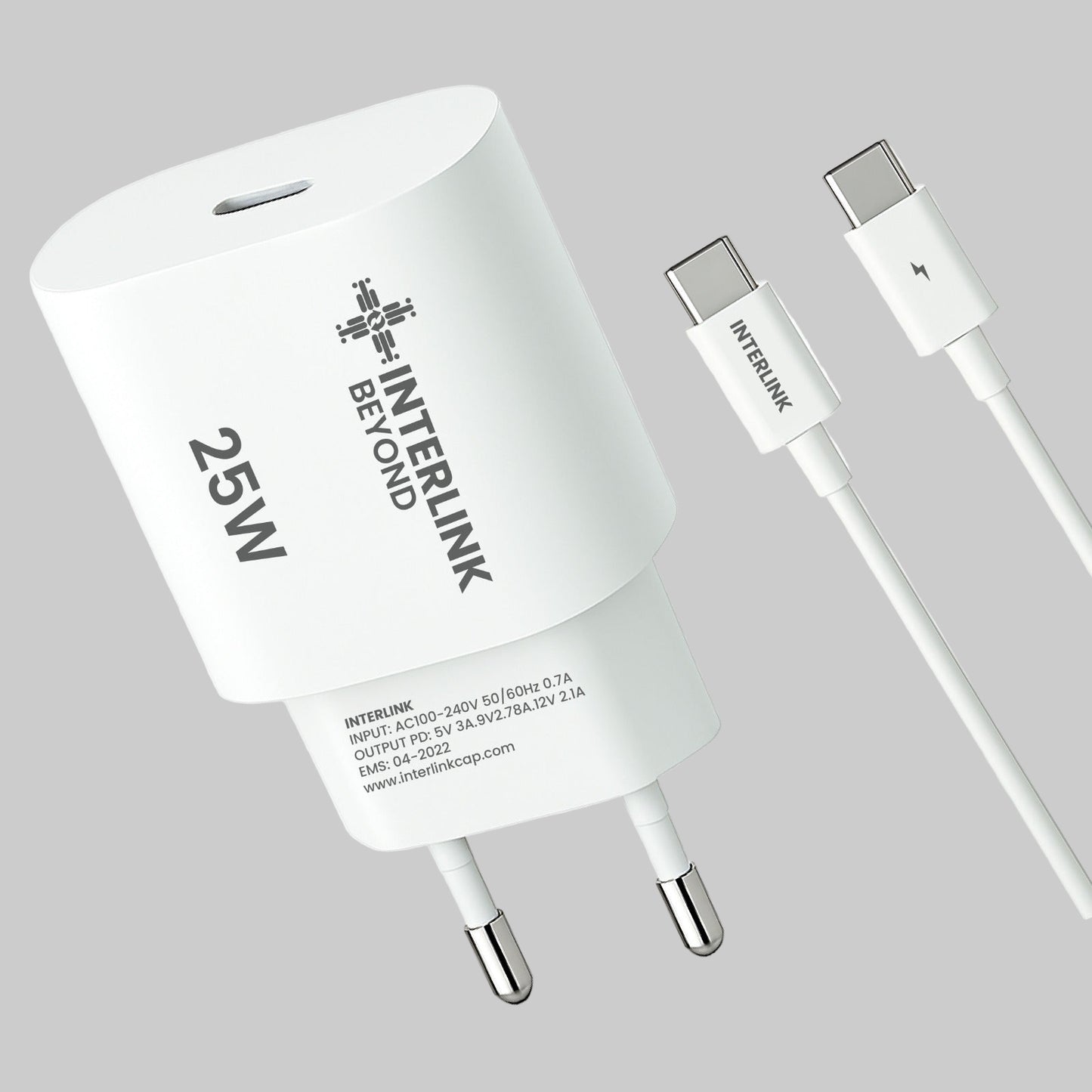 BEYOND Charger 25W – 3.1A Output Type-C to Type-C Fast Charger with USB-C Port & PD Support