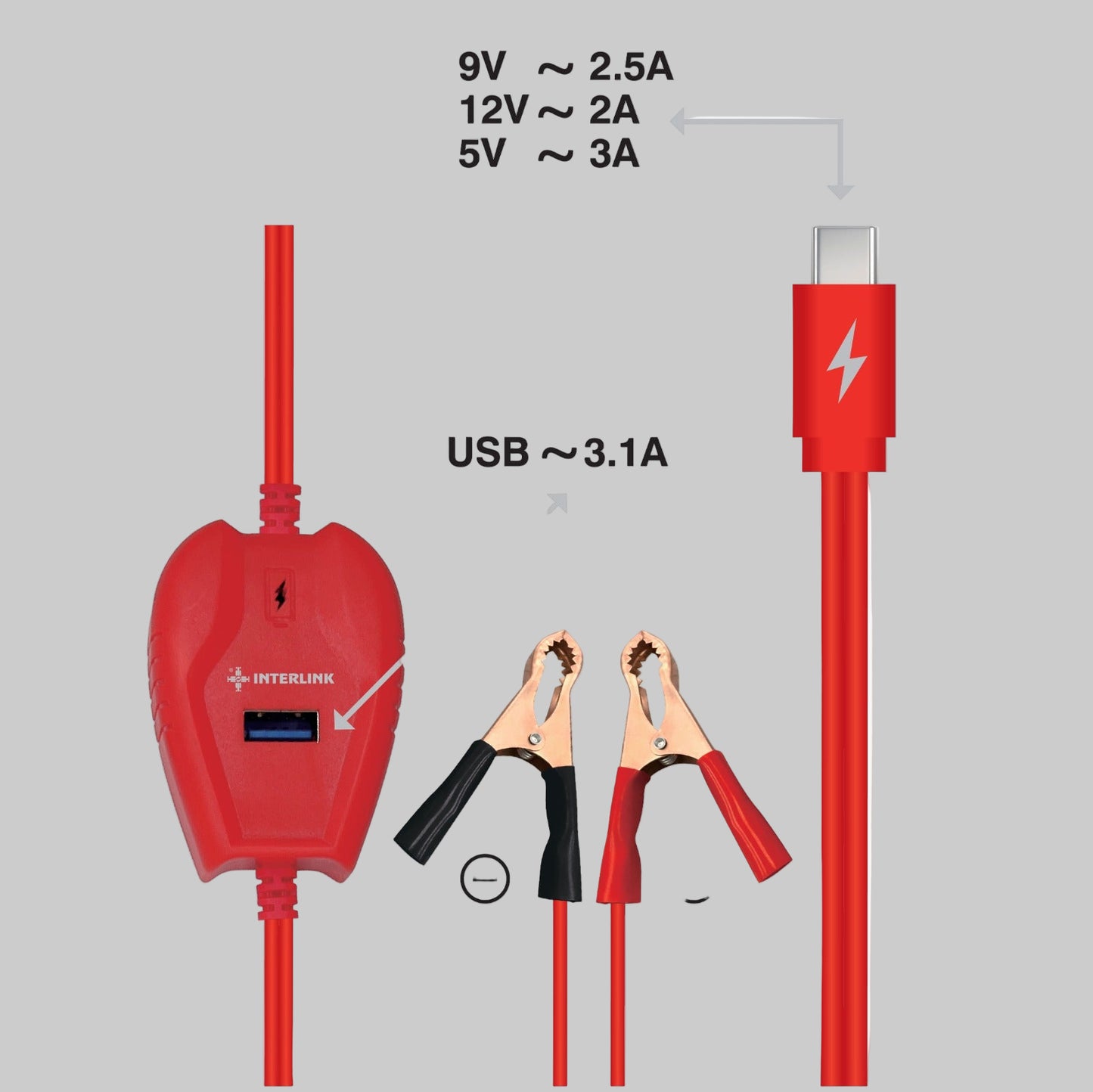 ULTRA MAX Type-C CHEMTA Cable – 3.1A for 12V Batteries