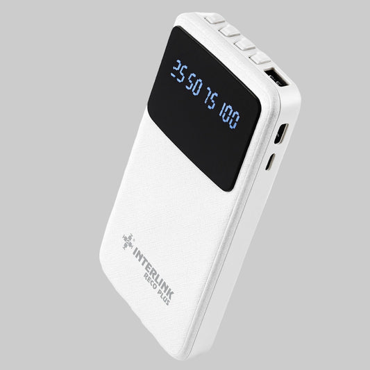 RECO PLUS 10000mAh Power Bank – 3 Built-in Cables & LED Display