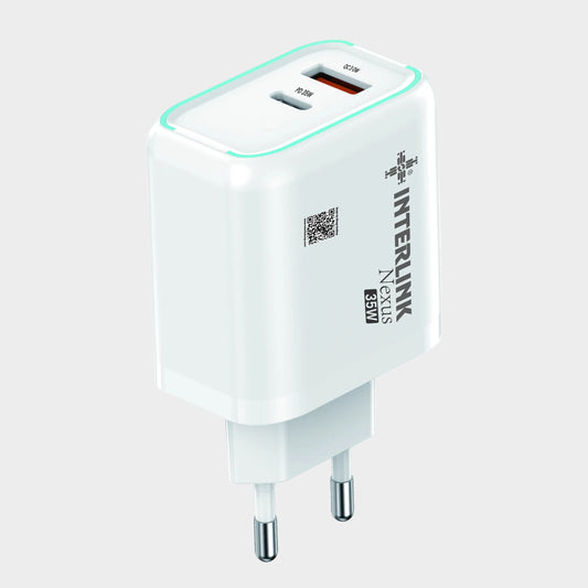 Interlink Nexus 35W Dual Port Fast Charging Adapter | Type-C + USB-A Buy Online in Pakistan