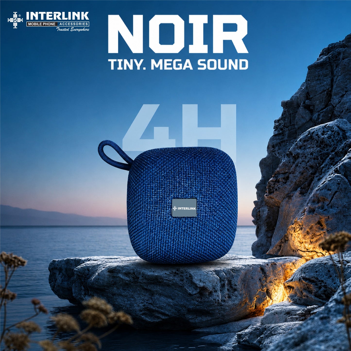 NOIR Mini Wireless Bluetooth Speaker – 4 Hours Playtime, Portable Mega Sound
