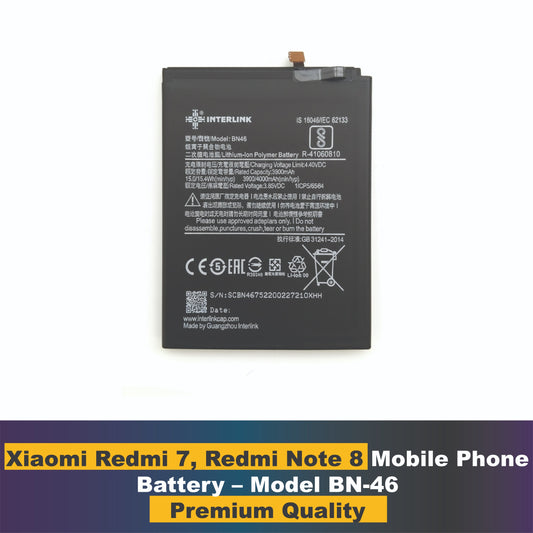 Xiaomi Redmi 7, Redmi Note 8- Model BN46 Mobile phone battery | Buy Online in Pakistan