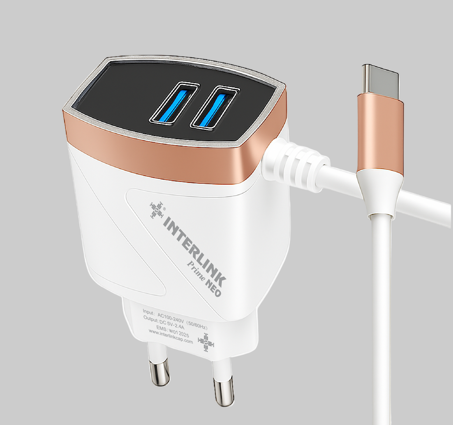 PRIME NEO Charger 2.4A – Fixed Type-C Cable