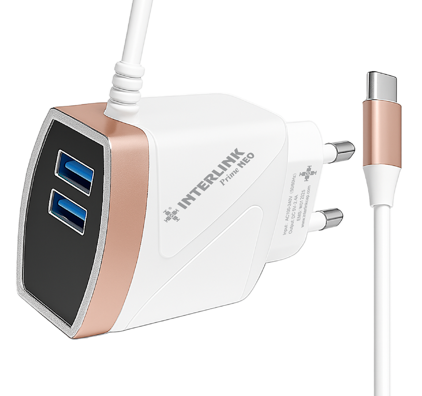 PRIME NEO Charger 2.4A – Fixed Type-C Cable | Works with iphone and Android devices | Buy Online In Pakistan