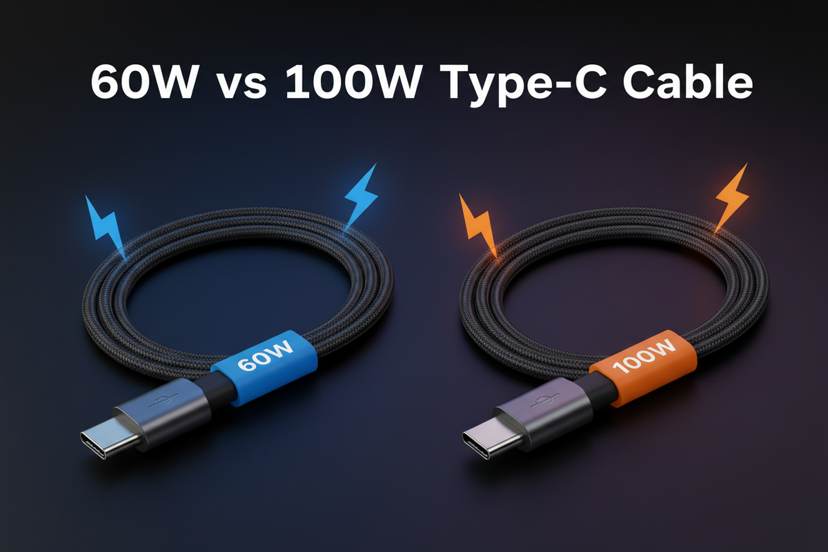 60W vs 100W Type-C Cable — What’s the Difference?