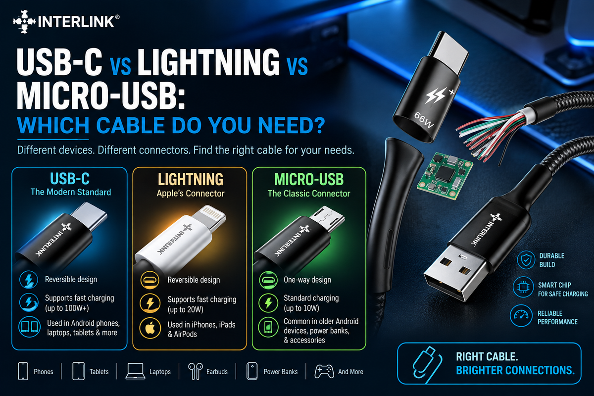 USB-C vs Lightning vs Micro-USB: Which Cable Do You Need?