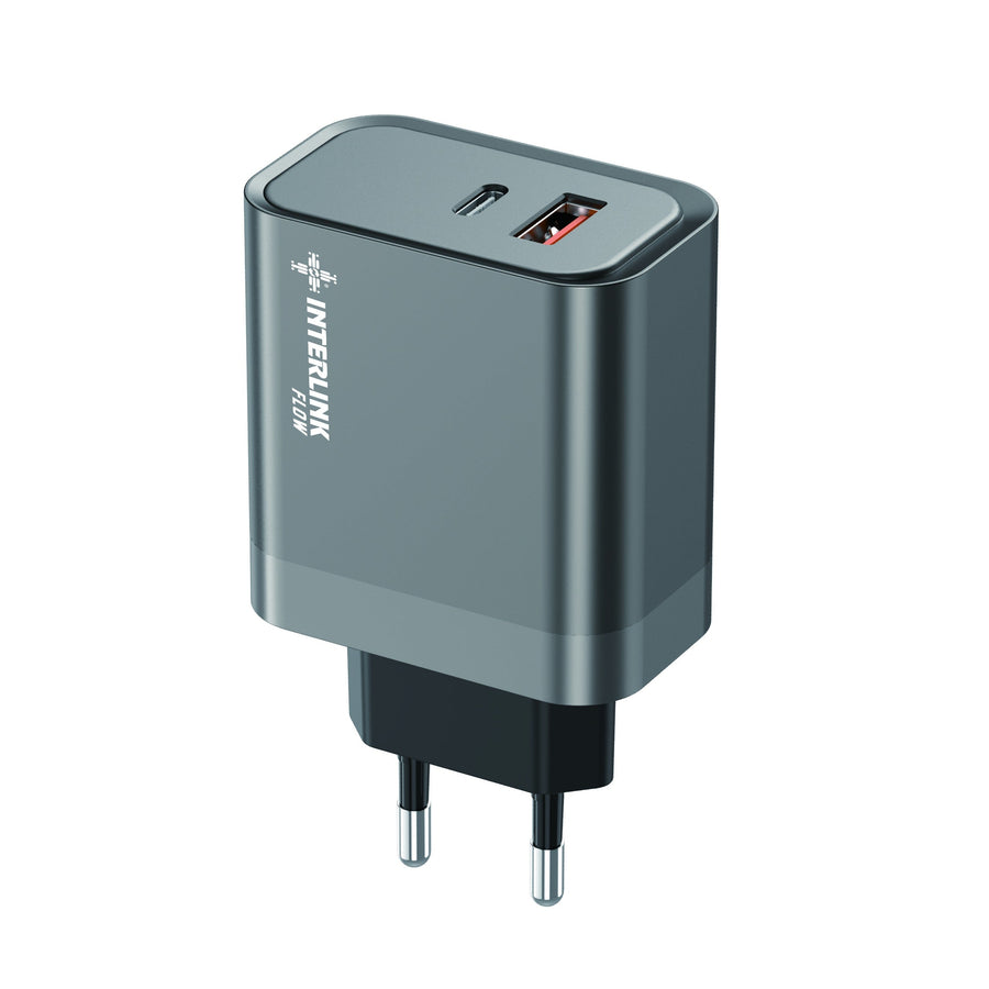 Interlink FLOW 35W Dual Port Fast Charging Adapter, a smart and efficient charging solution designed for today’s fast-moving digital lifestyle in Pakistan.