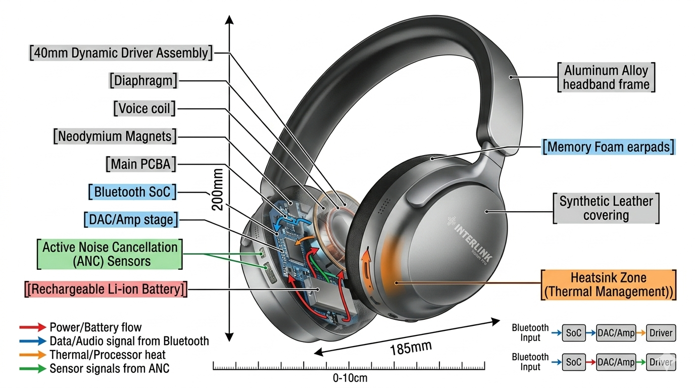 Interlink Vision Pro ANC Headphones — 30H Playtime | Buy in Pakistan