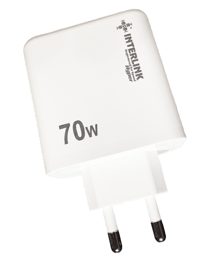Interlink HYPER 70W Ultra Fast Adapter – USB-C + USB-A Dual Ports Power Adapter | Buy Online in Pakistan