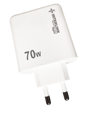 Interlink HYPER 70W Ultra Fast Adapter – USB-C + USB-A Dual Ports Power Adapter | Buy Online in Pakistan