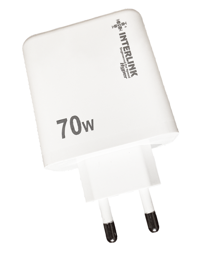 Interlink HYPER 70W Ultra Fast Adapter – USB-C + USB-A Dual Ports Power Adapter | Buy Online in Pakistan