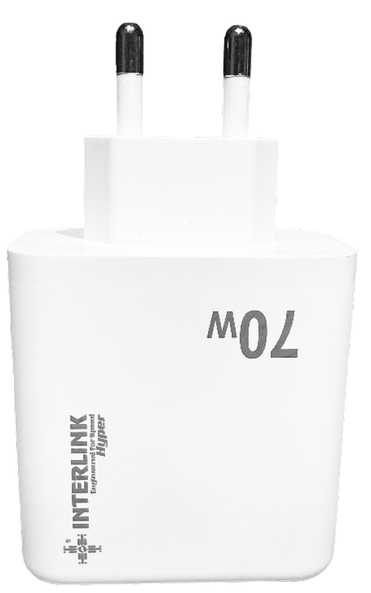 Interlink HYPER 70W Ultra Fast Adapter – USB-C + USB-A Dual Ports Power Adapter | Buy Online in Pakistan