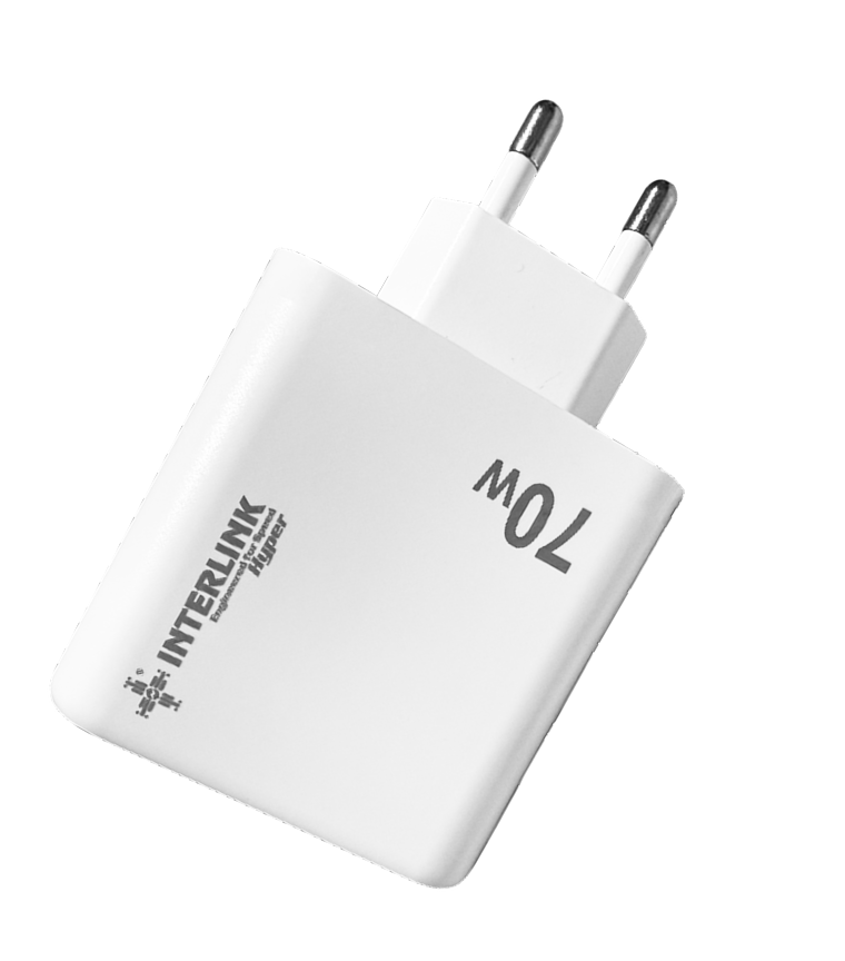 Interlink HYPER 70W Ultra Fast Adapter – USB-C + USB-A Dual Ports Power Adapter | Buy Online in Pakistan