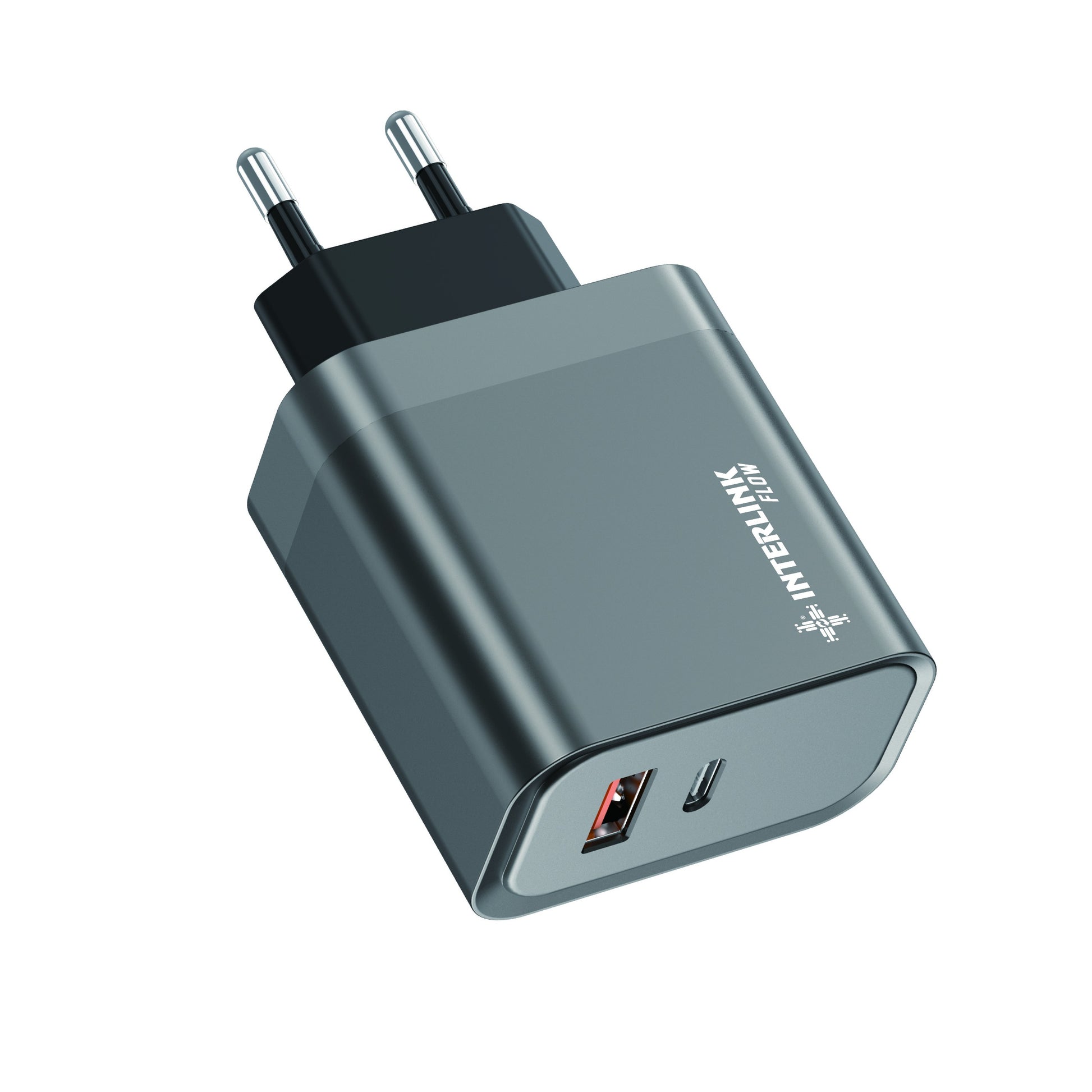Interlink FLOW 35W Dual Port Fast Charging Adapter, a smart and efficient charging solution designed for today’s fast-moving digital lifestyle in Pakistan.
