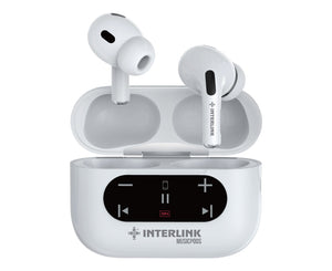 Interlink Music Pods Wireless Earbuds with SD Card Playback, Built-In Screen Controls and Type-C Charging