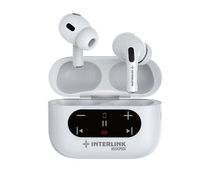 Interlink Music Pods Wireless Earbuds with SD Card Playback, Built-In Screen Controls and Type-C Charging