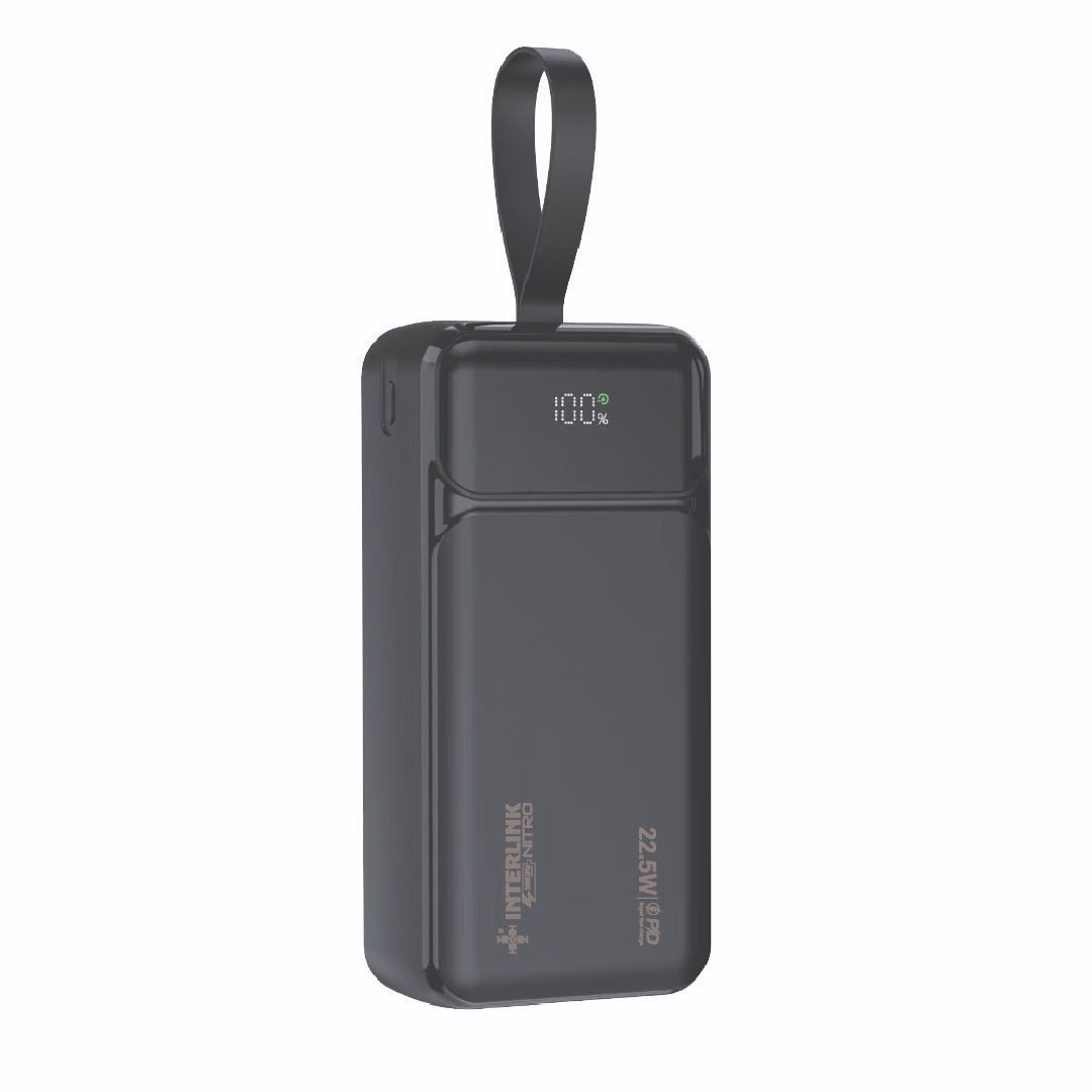 Nitro 30000mAh Power Bank 22.5W Fast Charging PD Built-in Cables Pakistan