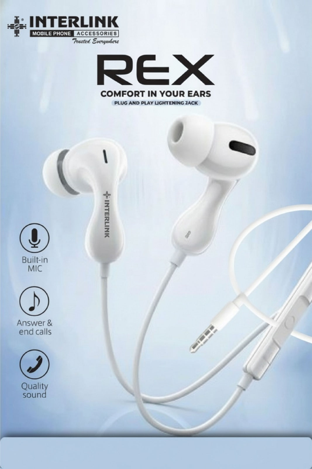 REX Handsfree Clear Sound Deep Bass Earphones Pakistan