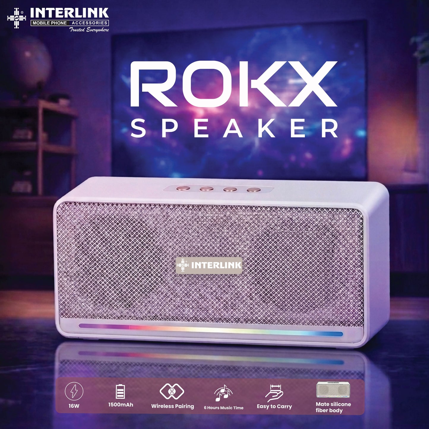 ROKX 16W portable Bluetooth speaker with wireless connectivity