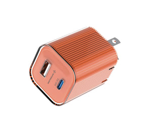 Interlink Shine 30W GaN PD Adapter with USB-C and USB-A Ports and Foldable Plug