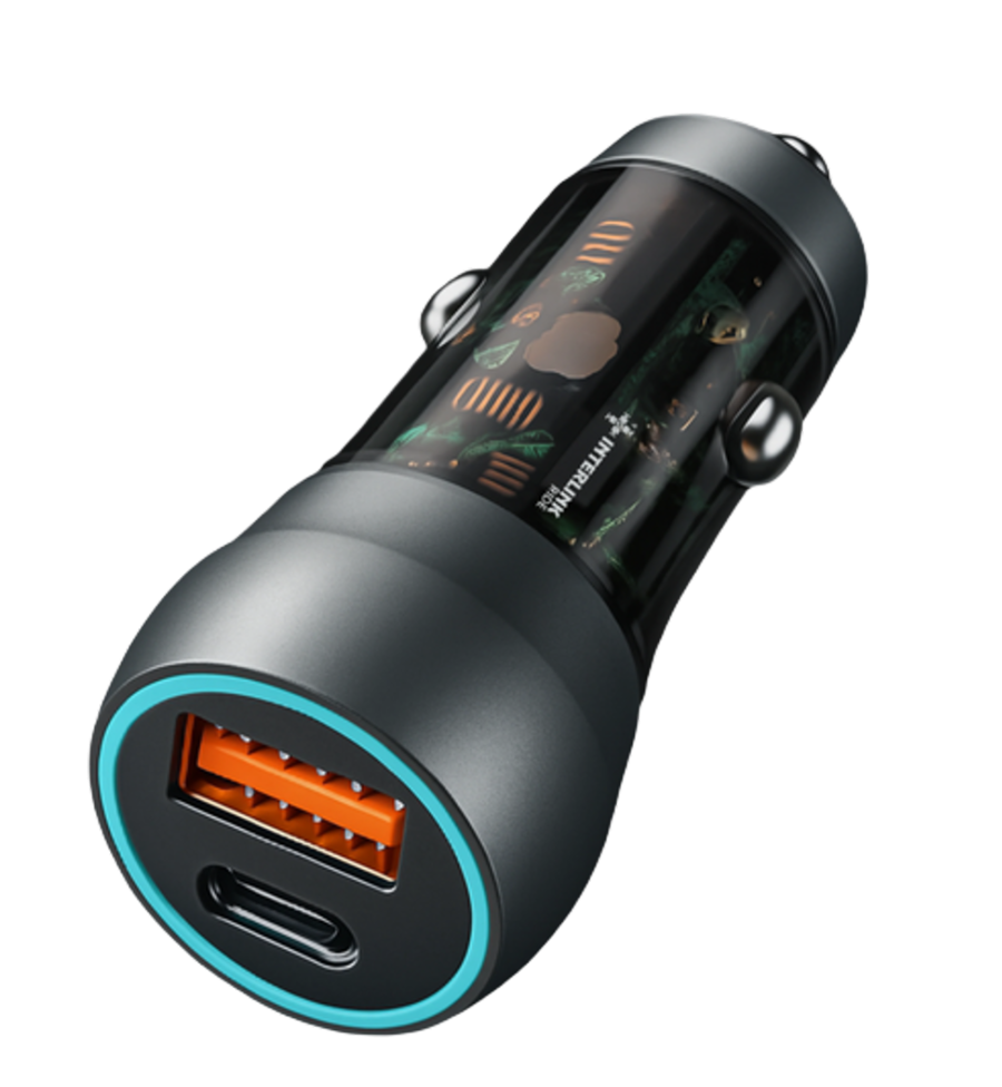 Interlink RIDE 22.5W Car Adapter Dual USB Type-C — | Buy Online In Pakistan