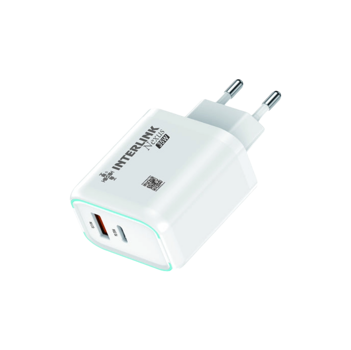 Interlink Nexus 35W Dual Port Fast Charging Adapter | Type-C + USB-A Buy Online in Pakistan