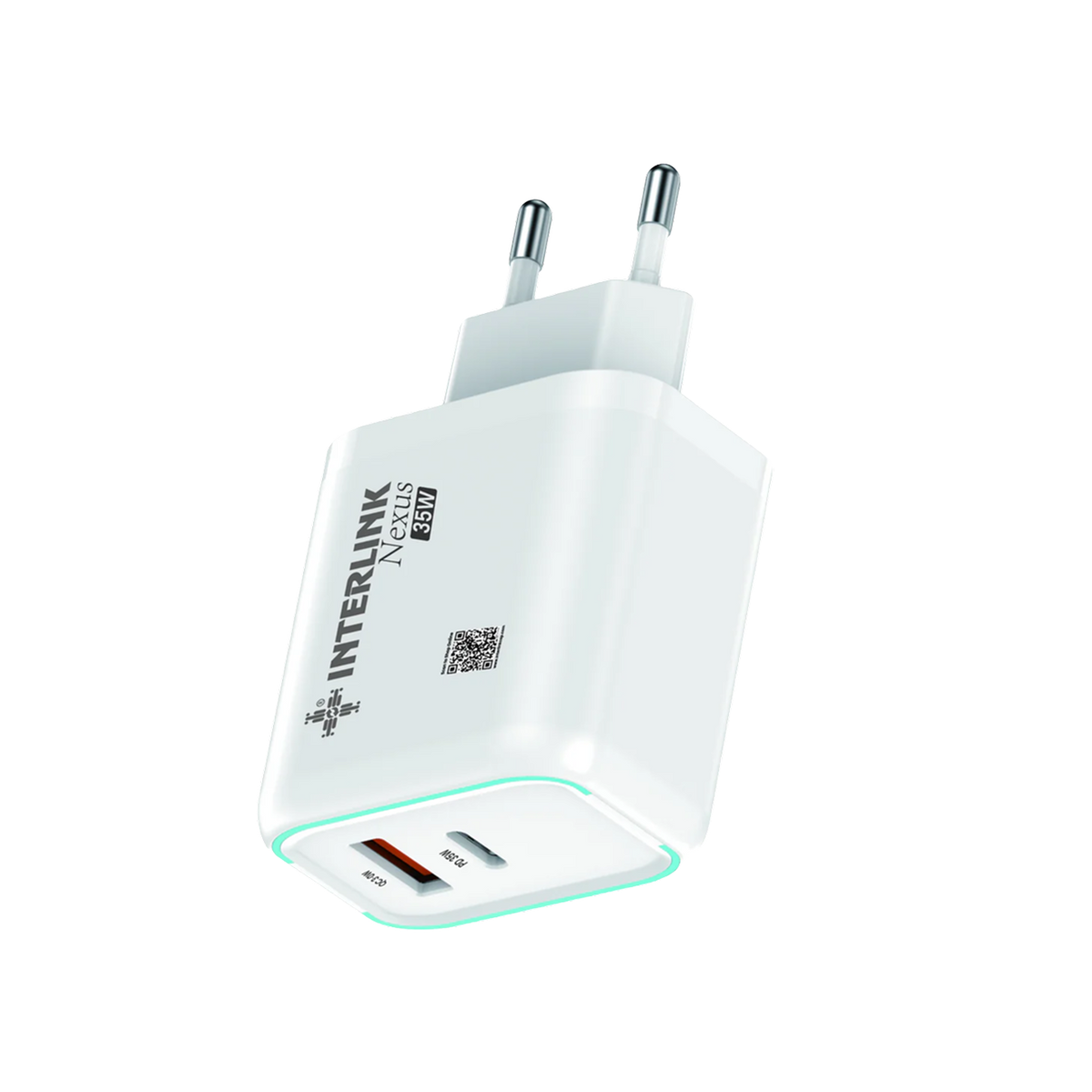 Interlink Nexus 35W Dual Port Fast Charging Adapter | Type-C + USB-A Buy Online in Pakistan