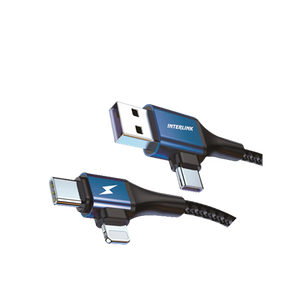 Xtend QC3.0+ 2-in-1 Fast Charging Cable – Type-C & iPhone Compatible Braided USB Cable buy in pakistan