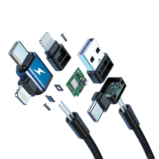 Xtend QC3.0+ 2-in-1 Fast Charging Cable – Type-C & iPhone Compatible Braided USB Cable buy in pakistan