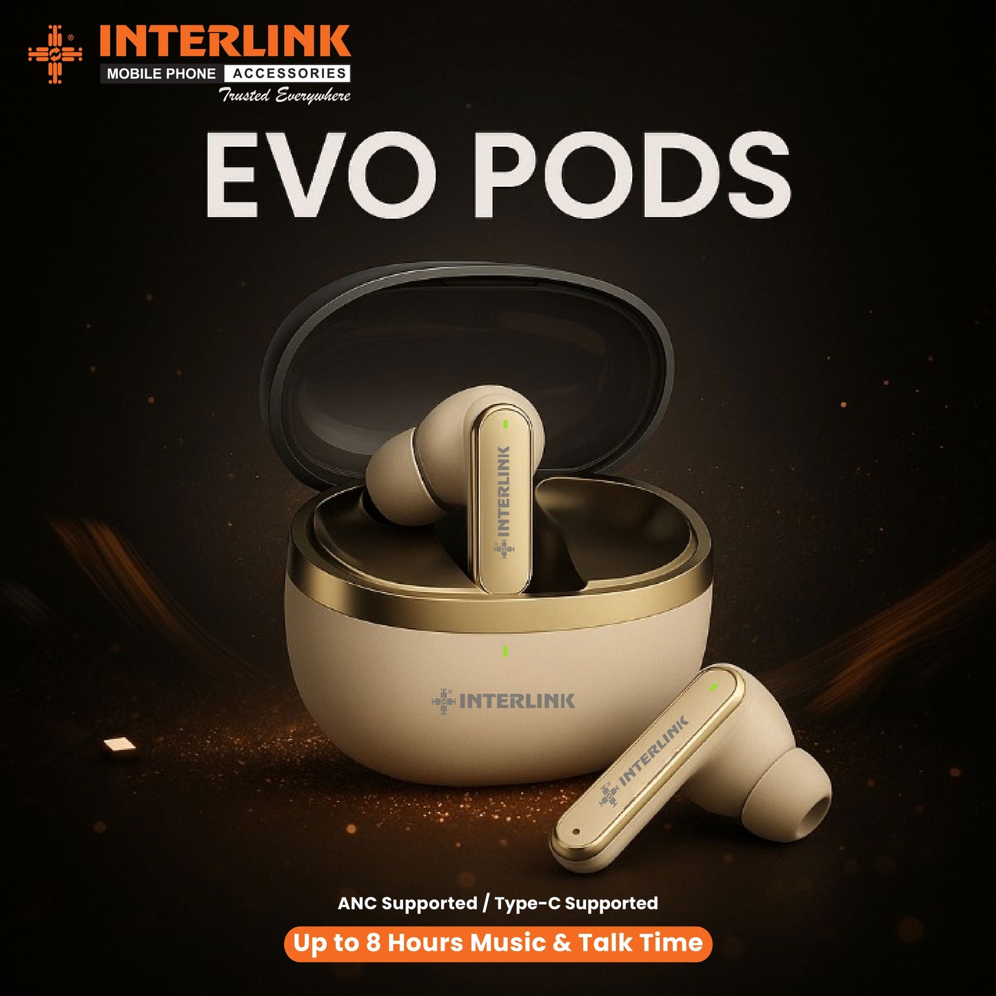 EVO Pods Wireless Earbuds | Bluetooth 5.0, Noise Cancellation & 8H Playtime