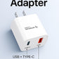 Turbo 22.5W Fast Adopter| Dual Port USB + Type-C