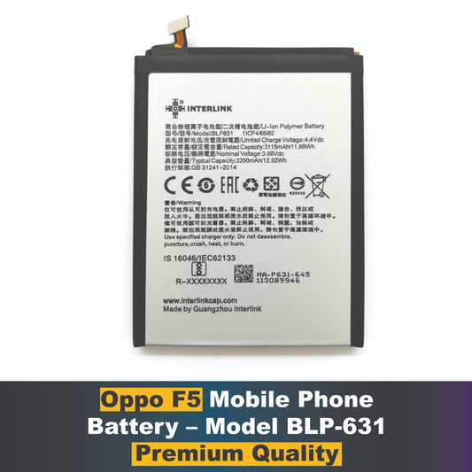 Oppo F5 Mobile Phone Battery – Model BLP-631
