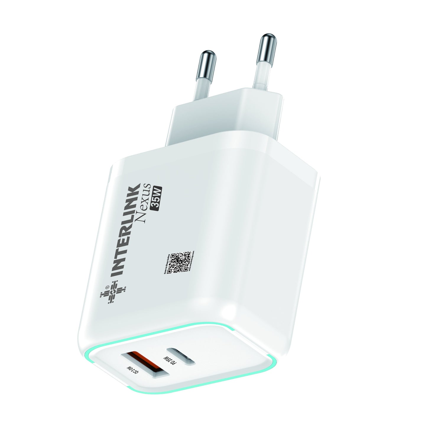 Interlink Nexus 35W Dual Port Fast Charging Adapter | Type-C + USB-A Buy Online in Pakistan