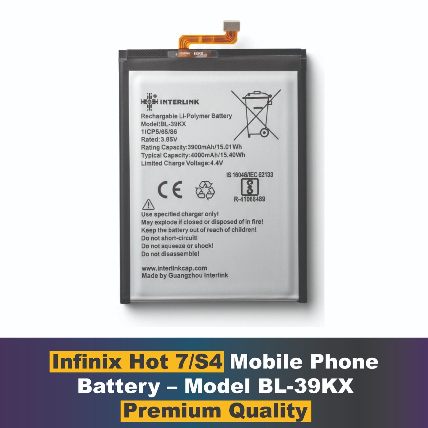 Infinix Hot 7/S4 model BL-39KX battery