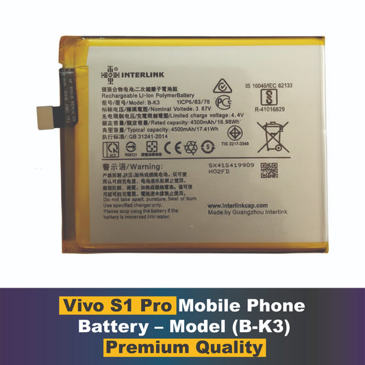 Vivo S1 Pro Battery –Model B-K3 A grade Cell battery
