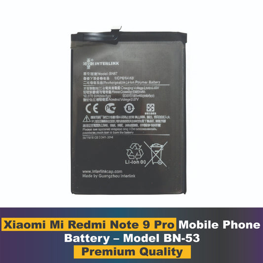 Xiaomi Mi Redmi Note 9 Pro Model BN53 Mobile phone battery