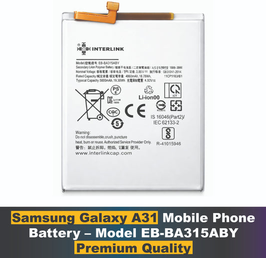Samsung Galaxy A31 Battery-Samsung A grade Cell