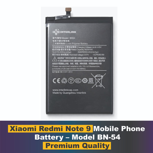 Xiaomi Redmi Note 9 Battery BN54 Original 5020mAh Replacement Pakistan