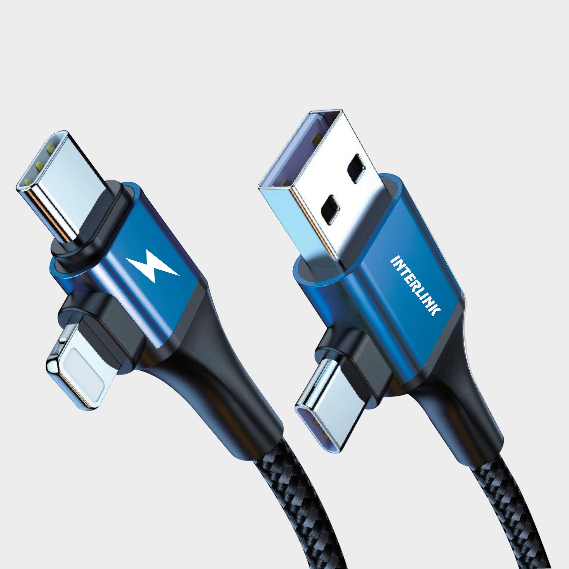 Xtend QC3.0 2 in 1 Fast Charging Cable Type C Lightning Braided Pakistan