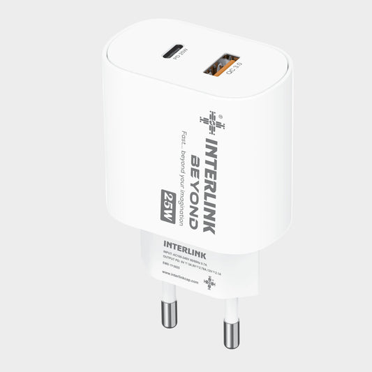 BEYOND Charger 25W – 3.1A Output Dual ports C to C & USB Fast Charger With PD Supports