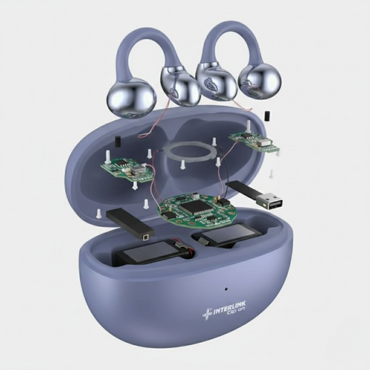 Clip On-Open Ear Design Wireless Earbuds | 8 Hours Playtime | 20m Range & Deep Sound