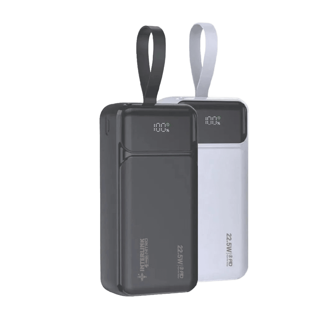 Nitro 30000mAh Power Bank 22.5W Fast Charging PD Built-in Cables Pakistan