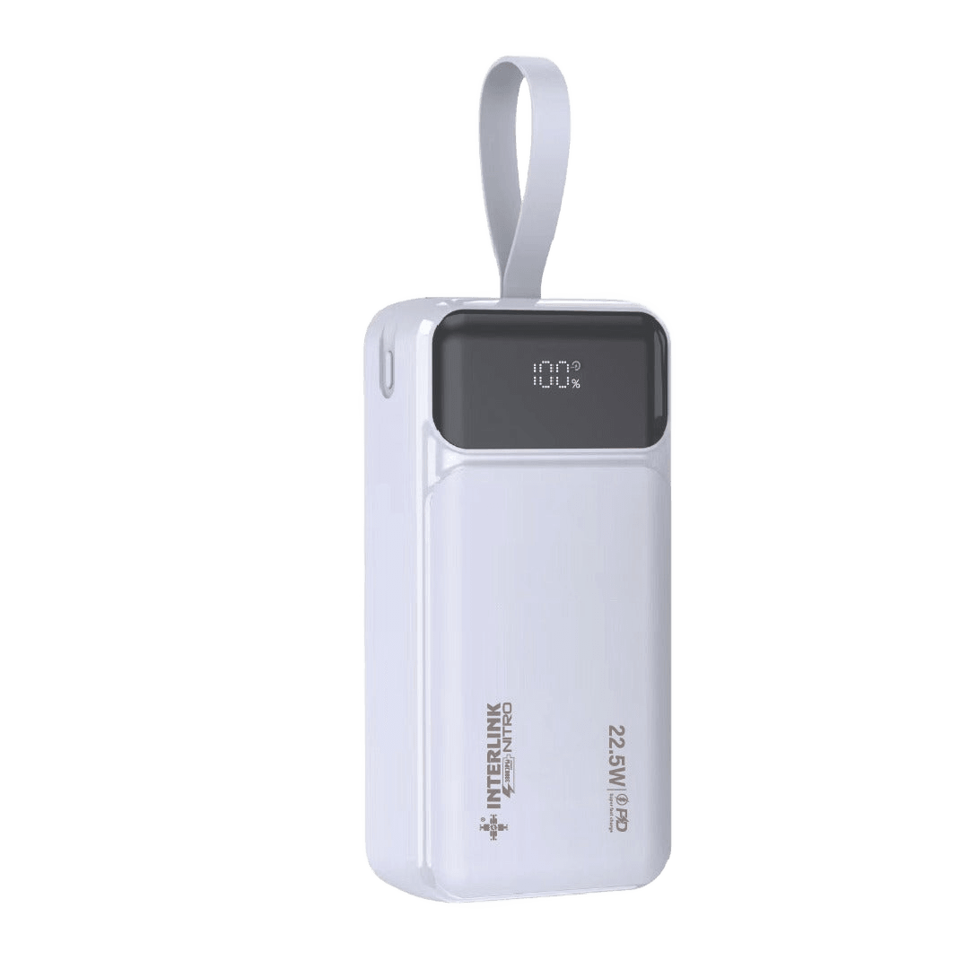Nitro 30000mAh Power Bank 22.5W Fast Charging PD Built-in Cables Pakistan