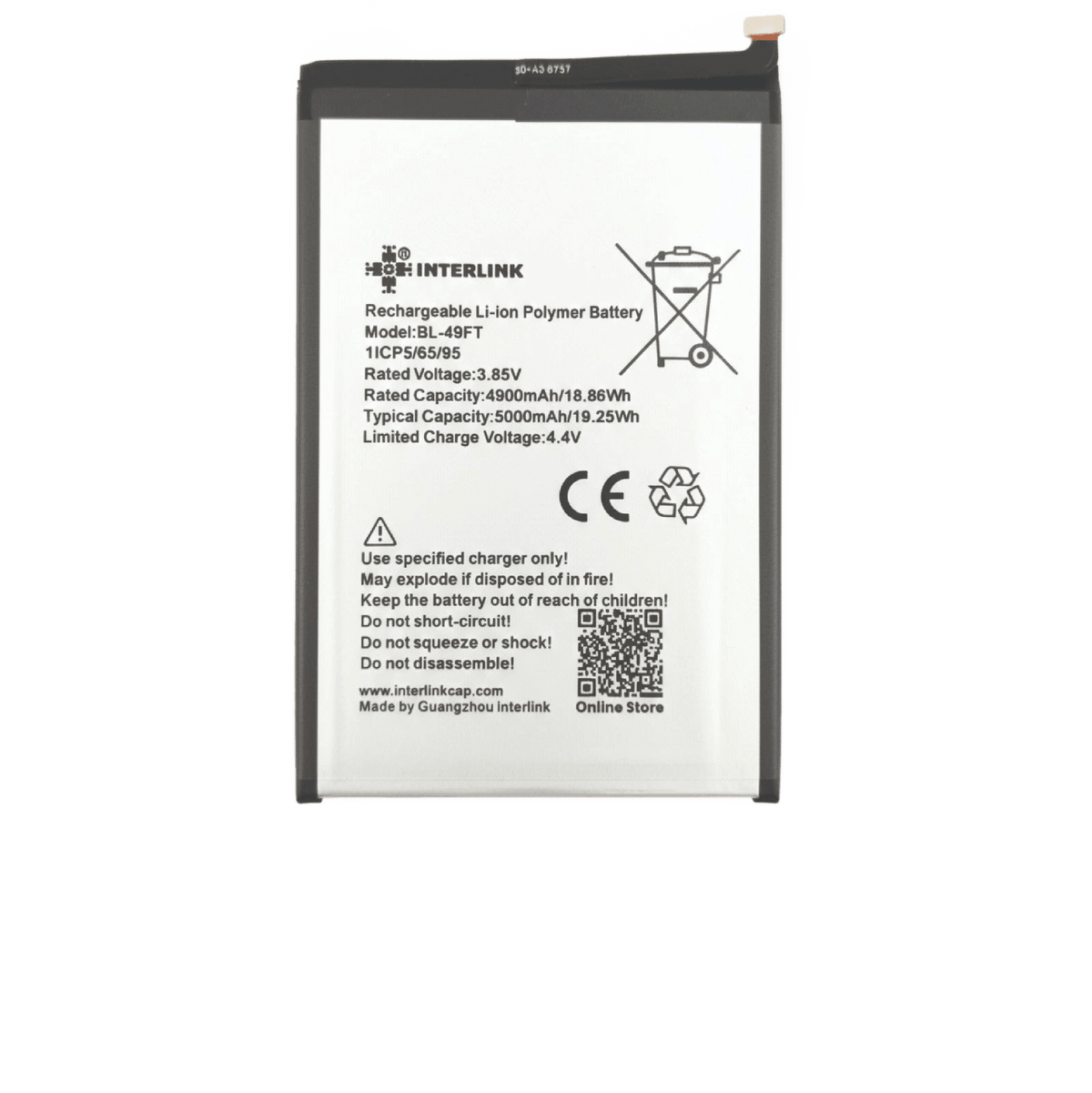 Tecno Camon 17 Battery – Model BL-49FT Compatible with CG6/ CG7