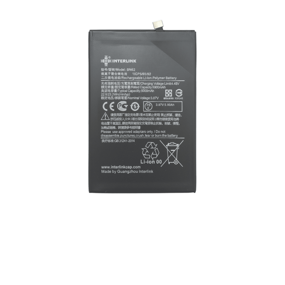 Xiaomi Redmi Note 9 4G Battery BN62 Original 5020mAh Replacement Pakistan
